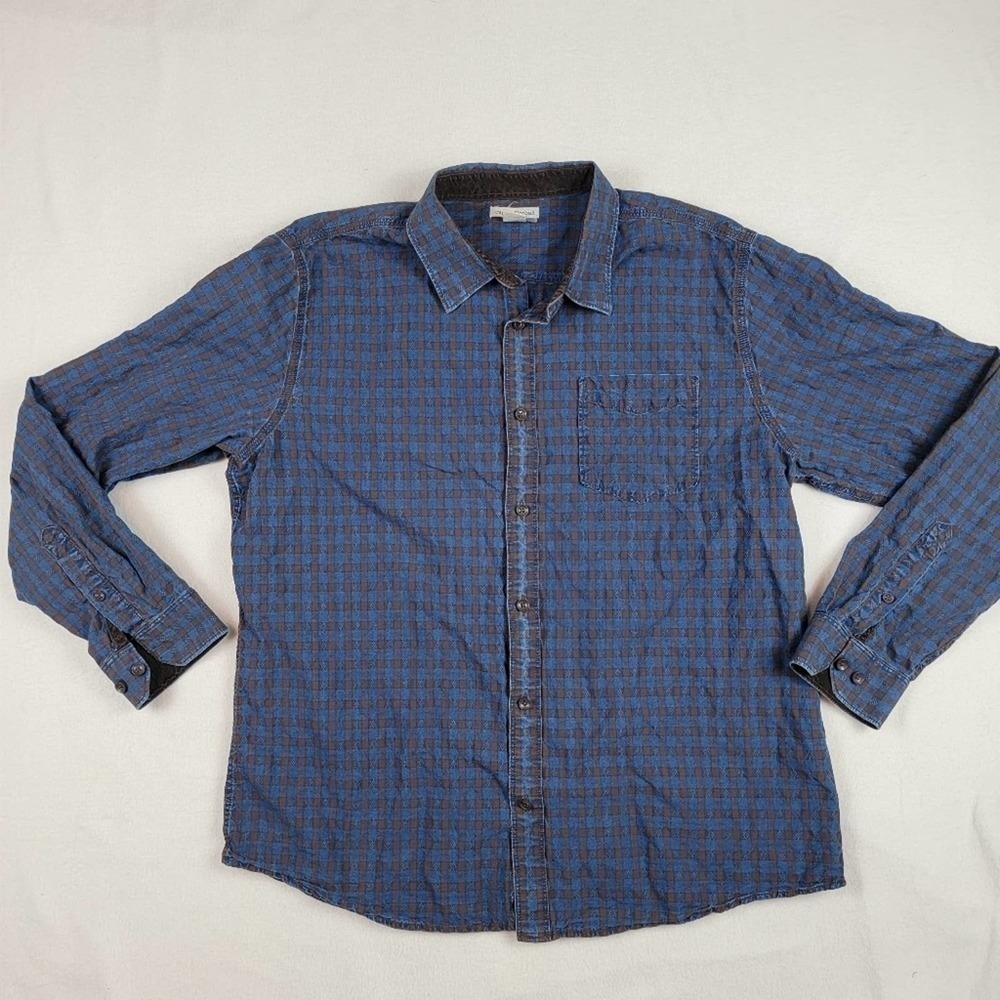 Carbon2cobalt Buffalo Check Button Down Shirt Sz L - image 1